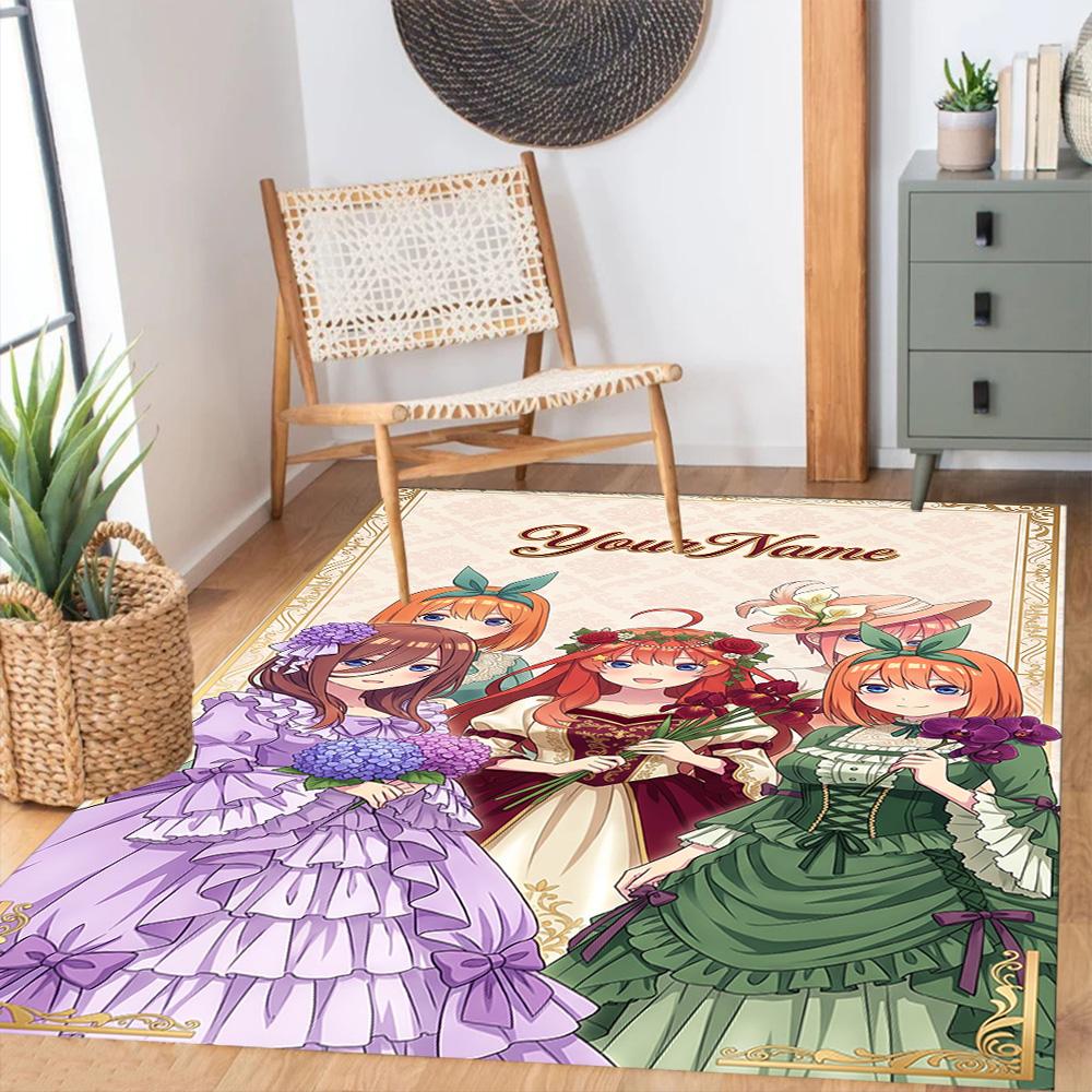 Quintessential Quintuplets Customize Your Name Carpet Perfect for Bedrooms Decorate room Balcony Kitchen Anti-slip Rug Office home decor