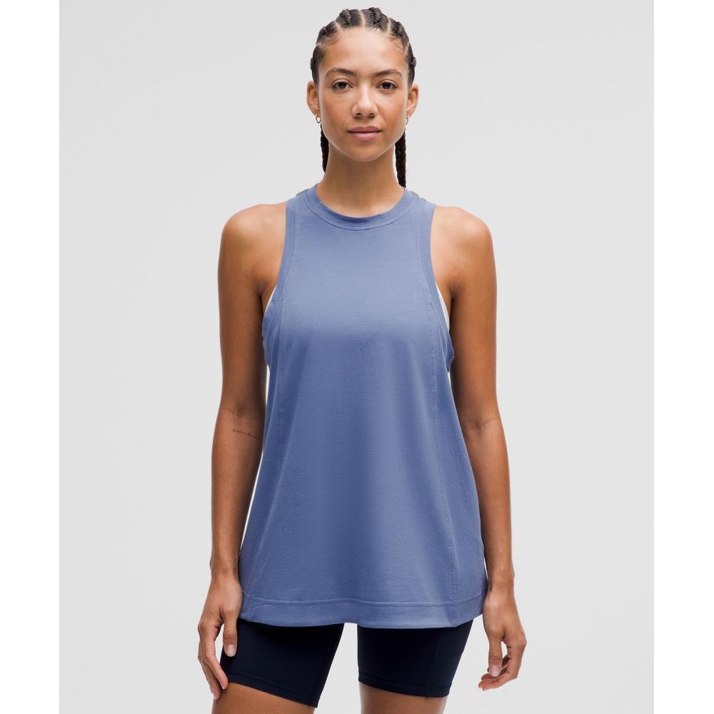 

Lululemon Long Cotton Crewneck Tank Top Water Drop XS