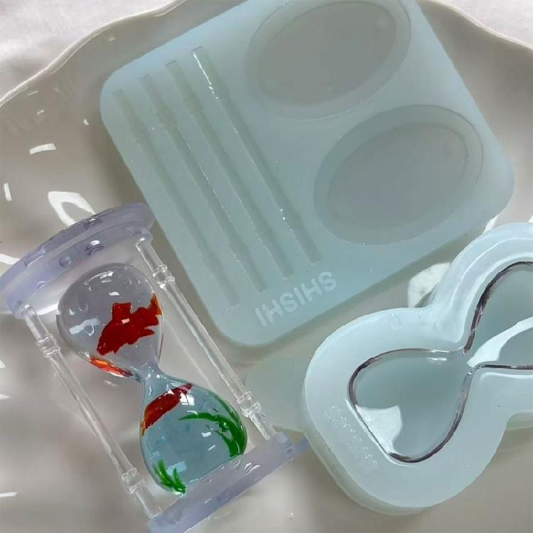 Pack of 2pcs Easy Clean Silicone Sand Clock Molds Perfect for Resin Art and Decorative Soap and Candle Creation