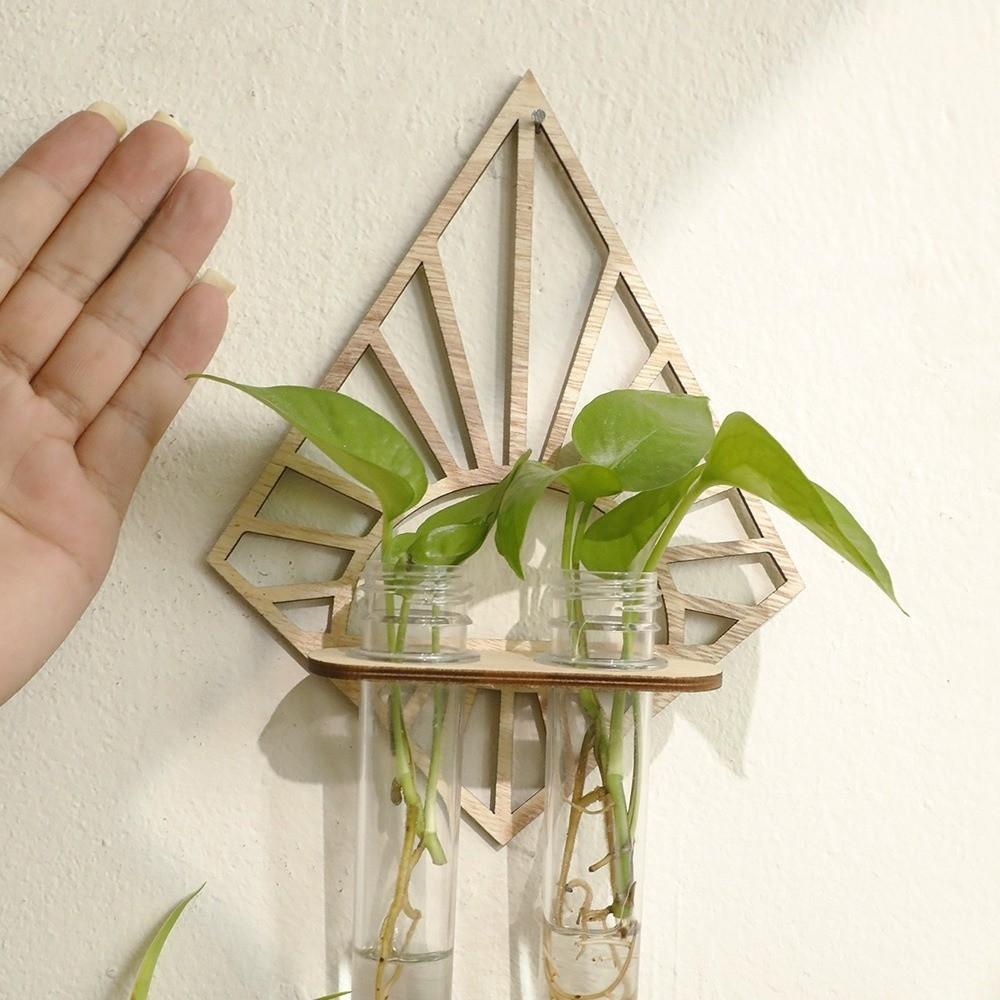 Vase Hydroponic Plant Holder Home Ornaments Flower Pot Wall Hanging Planter Shelf Wall Mount