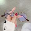 Anti Blue Light Metal Round Oval Glasses Vintage Transparent Decorative Glasses Blue Light Blocking Trendy Eyepiece for Women