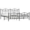 Metal Bed Frame with Headboard and Footboard Black 193 X 203 Cm