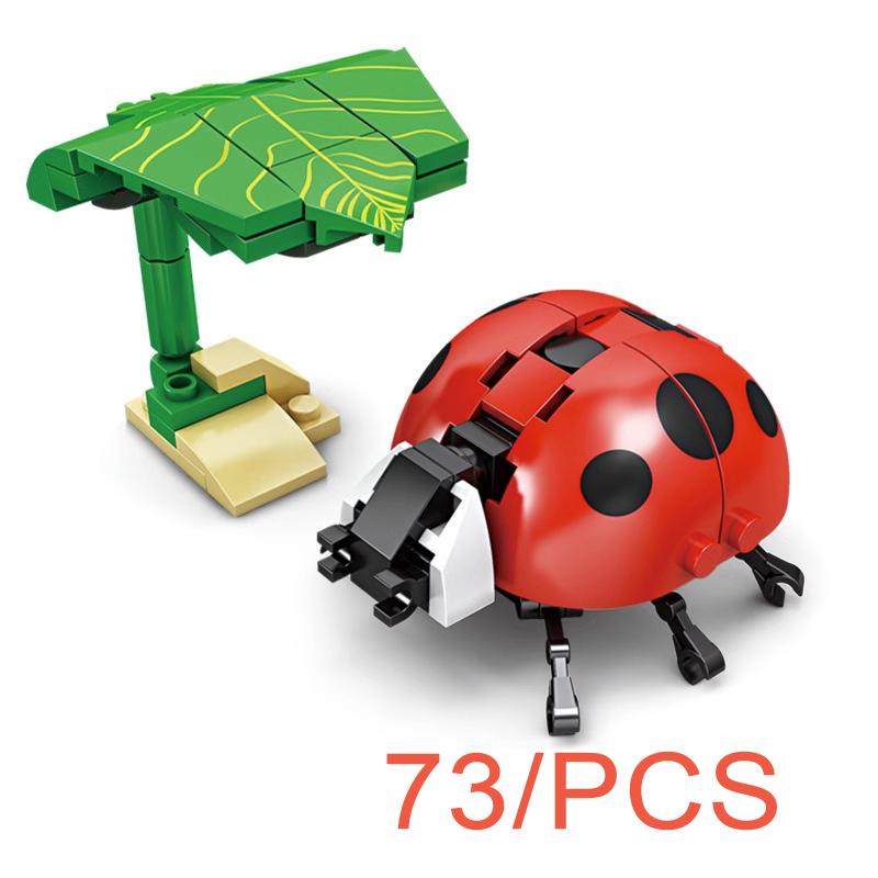 MOC Puzzle Zvířecí Stavební Kostky Včela Tygr Lev Žirafa Žába Krokodýli Liška Pták Divoké Prase Hmyz Mini DIY Cihlová Hračka Dárek F029