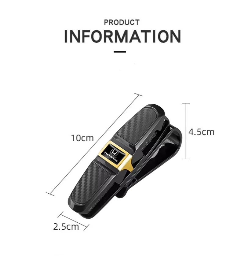 AAADL1 ABS Car Glasses Clip Card Ticket Clamp Fastener Accessories For Honda Civic Fit Jazz Accord Pilot CRV Odyssey Passport City HRV