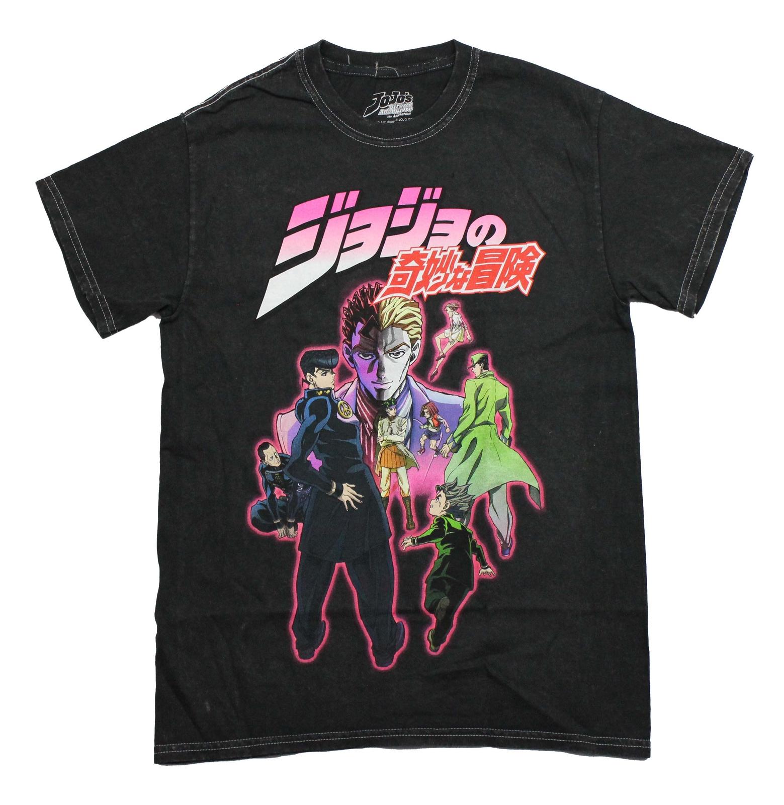 Jojo s Bizarre Adventure New Adult T-Shirt - Glowing Pink Cast Children Logo XXXL