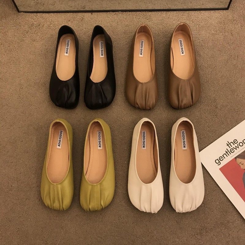Flat Bottom Shallow Mouth Doudou Shoes Soft Sole Super Soft Summer New Family Lazy Women's Shoes Round Head Single Shoes