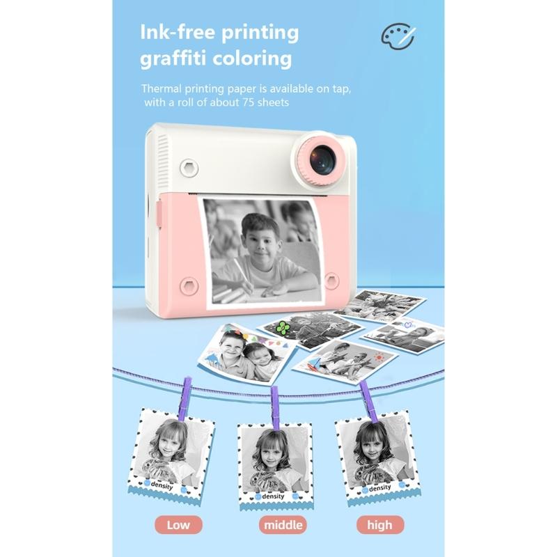 Children Instants Print Camera Kids Video Photography Digital Photo Camera Toy Thermals Printer for Boy Girls Birthday