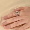 Simple Stainless Steel Star Moon Open Ring for Women Personality Metal Crescent Pattern Finger Rings Fashion Charms Zircon Gift