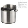 Coffee Knock Box Easy To Use Convenient Cleaning Removable Crossbar with Anti-slip Pad Anti-Splash Storage Bevel Design Stainless Steel Espresso Knock