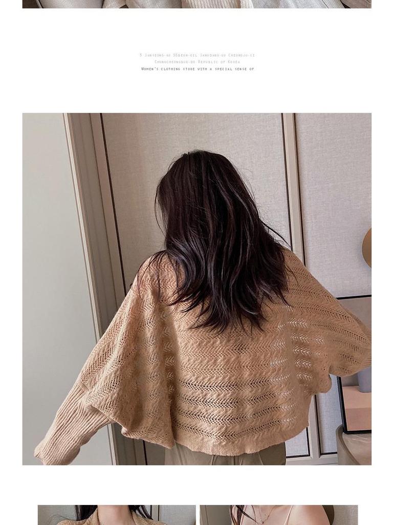 Korean-Style Pearl Sleeve Knit Shawl: Women's Early Autumn Office Cardigan & Two-Way Scarf