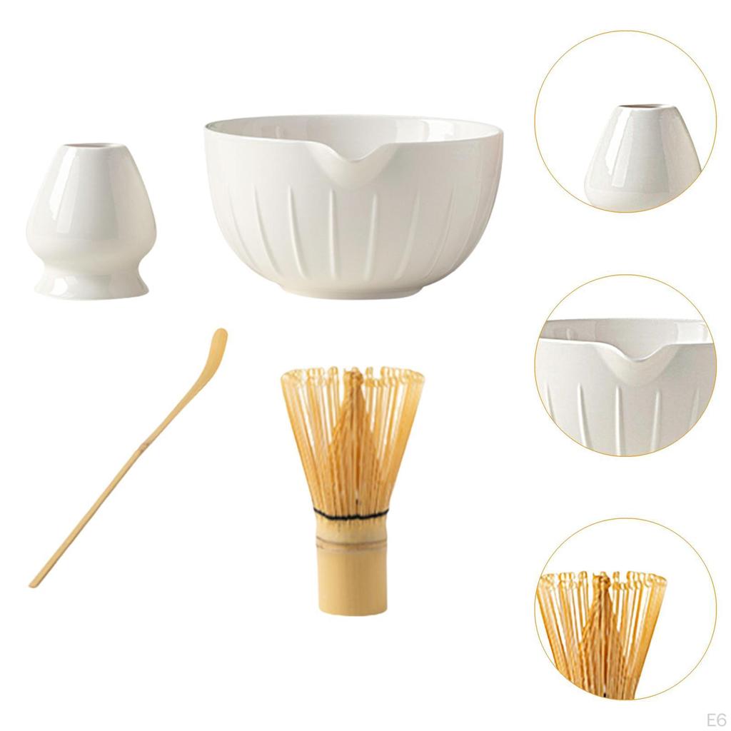 4-teiliges Matcha-Set Schale mit Ausguss Tee