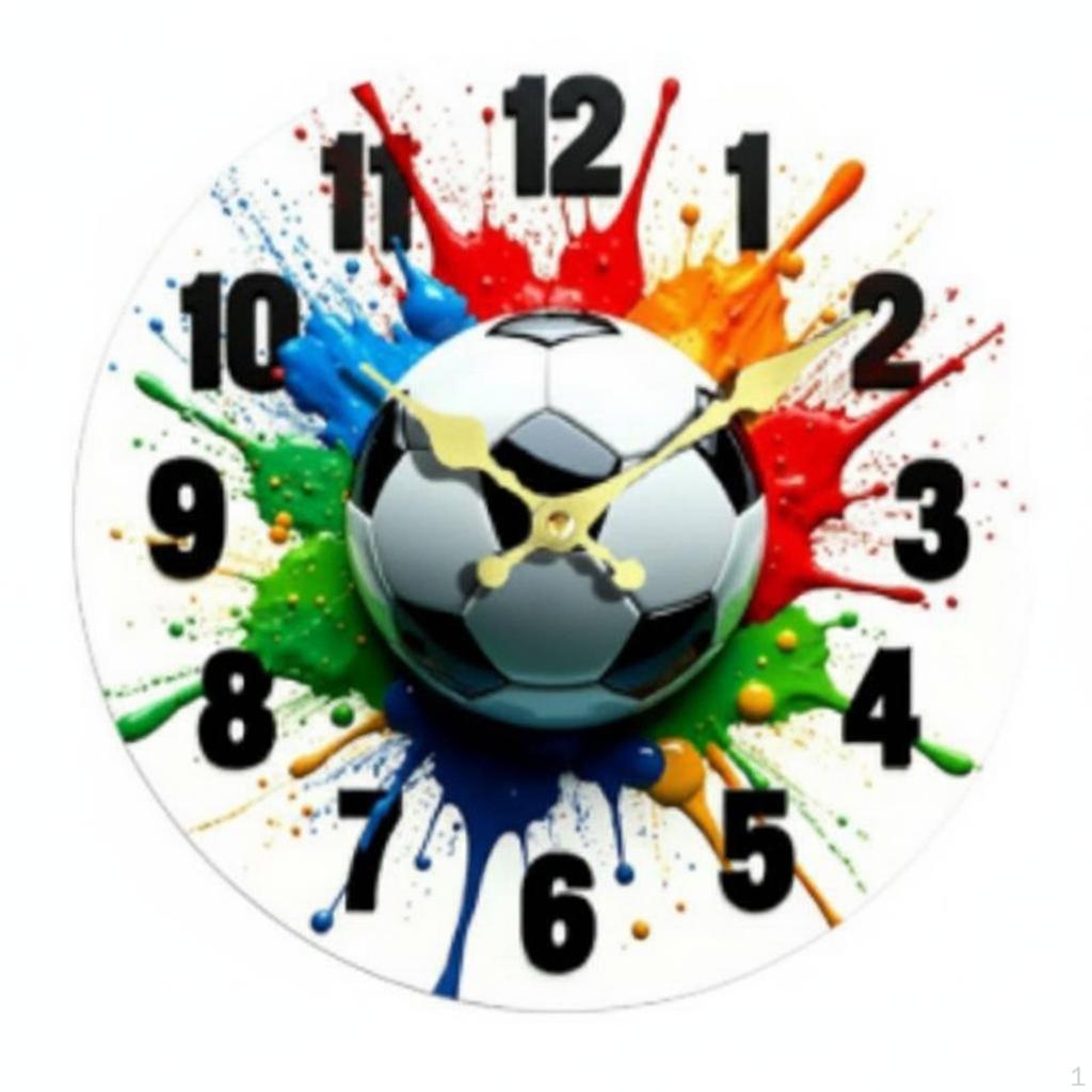 Sports Themed Wall Clock Silent NonTicking 3D Ball Precision Movement House Decoration for