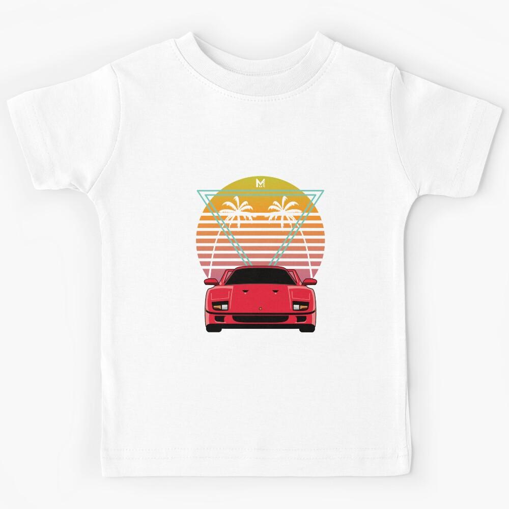 Ferrari F40 80s Retro Synthwave Outrun Style Kids T-Shirt 160