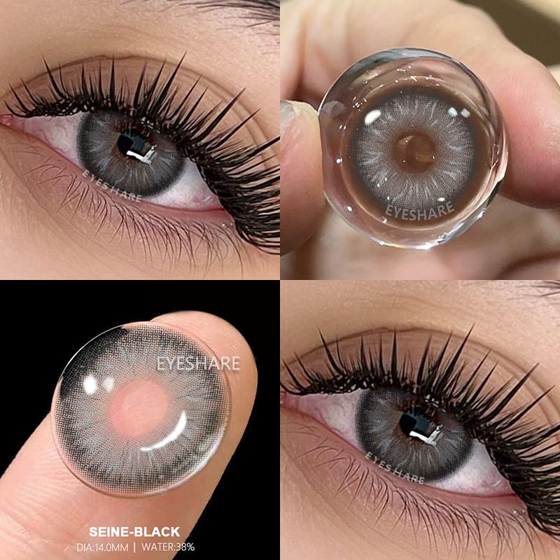 AMARA 2 Stück Farbige Kontaktlinsen Für Augen Natürliche Augen Graue Farblinse Kosmetische Weiche Augenlinsen Schönheit Pupillen Blaue Linse Jährlich