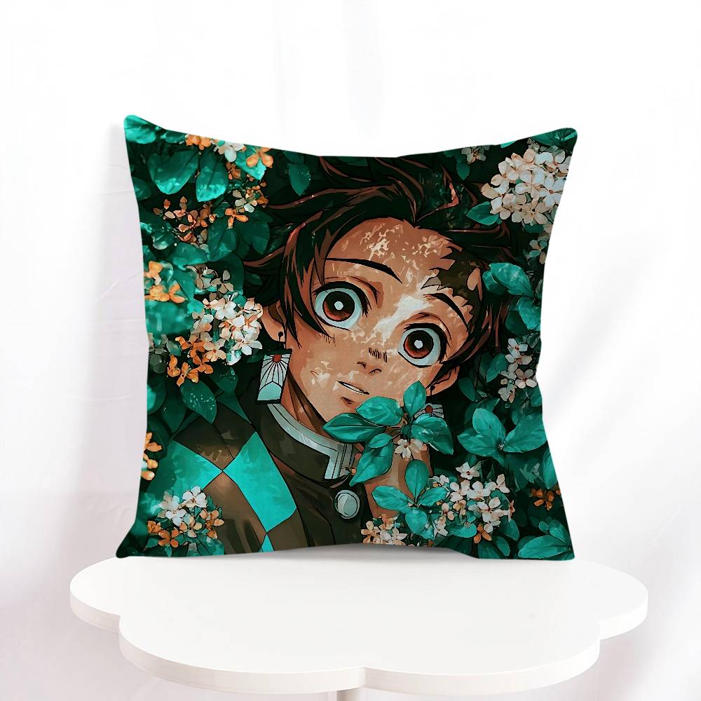 K-Kamado T-Tanjiro Office Cushion Pillowcase Car Cushion Cover45X45CM Lumbar Pillowcase Sofa Pillowcover