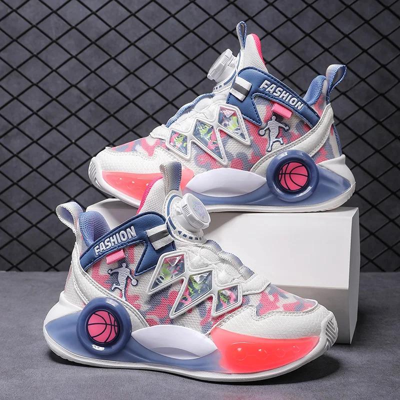 Children's Basketball Shoes High-top Non-slip Field Training Sports Shoes Breathable Outdoor Sports Kids Sneakers