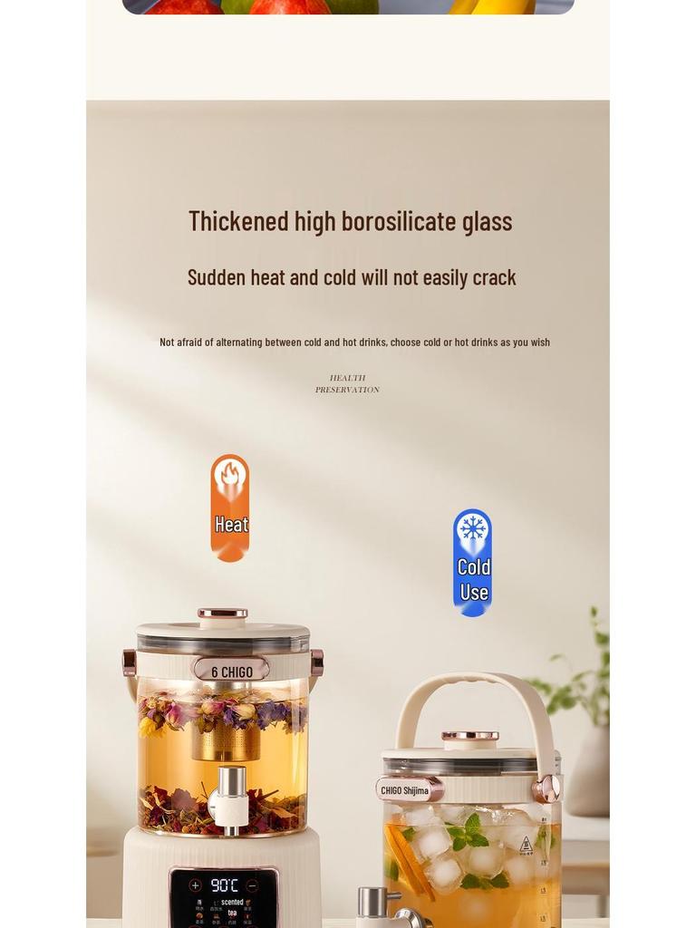 Zhigao Multi-functional Stewing & Cooking Tea Kettle - Large Capacity Household Flower Teapot