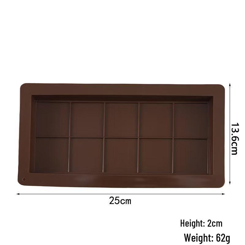 6-Cavity Rectangle Silicone Chocolate Mold for Easy Release and High-Temperature Resistant Dessert Making.