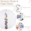 Boho Style Hair Claw Clip Hanger 130cm 20 Metal Rings Claw Clips Organizer Hanging Macrame Design Hair Clip Storage Rack