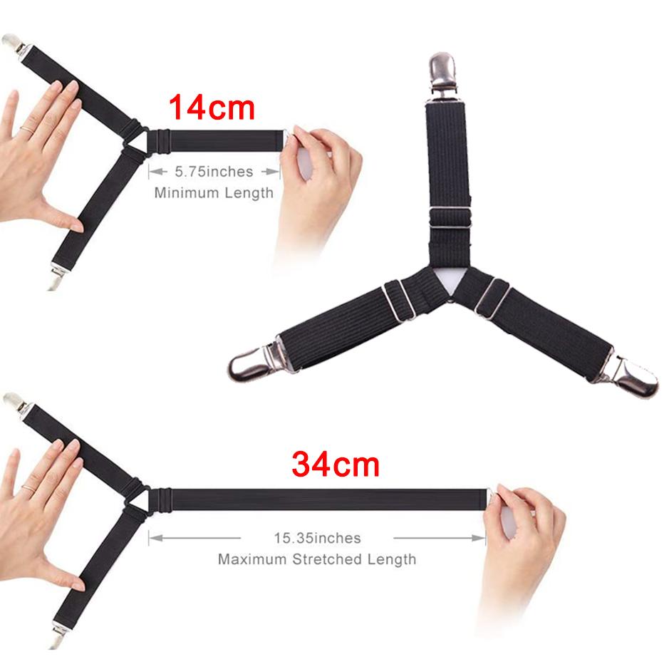 1-4Pcs Bed Sheet Elastic Grippers Belt Fastener Bed Sheet Clips Mattress Cover Blankets Holder Home Textiles Home Living Gadgets