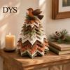 Festive Bird Theme Patchwork Christmas Tree Kit, DIY Quilted Fabric Craft Unique Gift for Crafters Floral Handmade Centerpiece Holiday Home