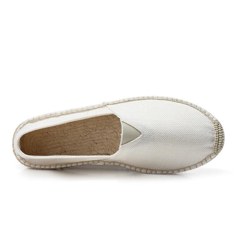 Summer Breathable Footwear Men's Canvas Shoes Hemp Lazy Flats For Men Cheap Moccasins Male Loafers Driving Shoes