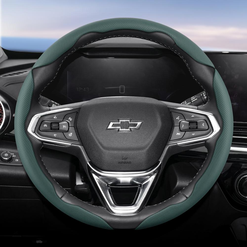 Suitable for Chevrolet Breathable Holes Leather Steering Wheel Cover Segmented Quick Release Design Non-Slip and Durable Cruze Spark Captiva Orlando L