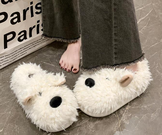 Cute cotton slippers women s winter home indoor thick-soled slippers women s winter home couple warm cotton drag autumn and winter 40-41