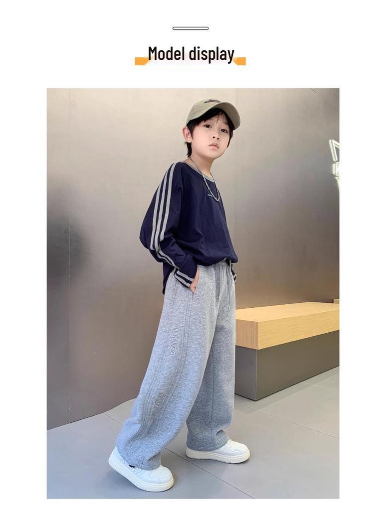 Hipster Boys' Winter Fleece-Lined Sports Pants - Warm Sweatpants for Middle and Older Children