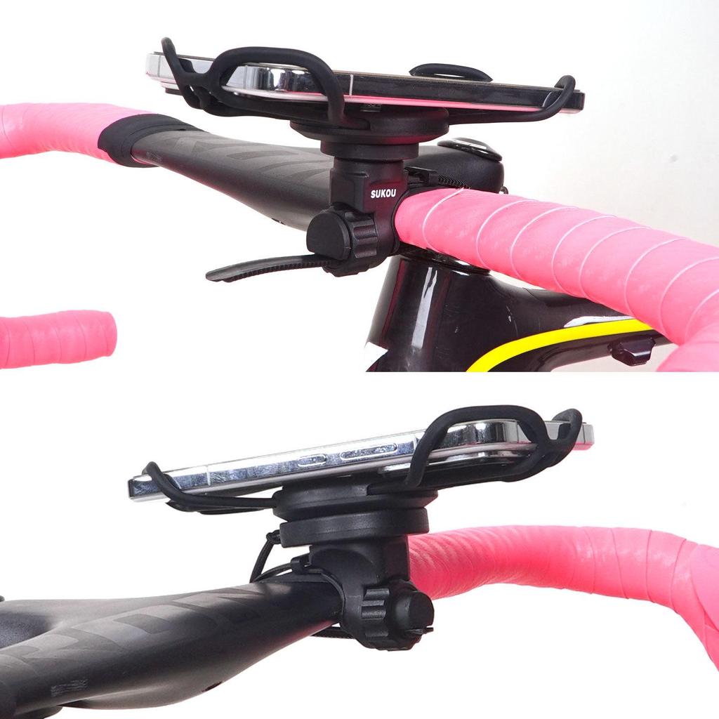 Carbon Fiber Bike Speedometer & Phone Mount with 360° Rotation for Mountain/Road Handlebars