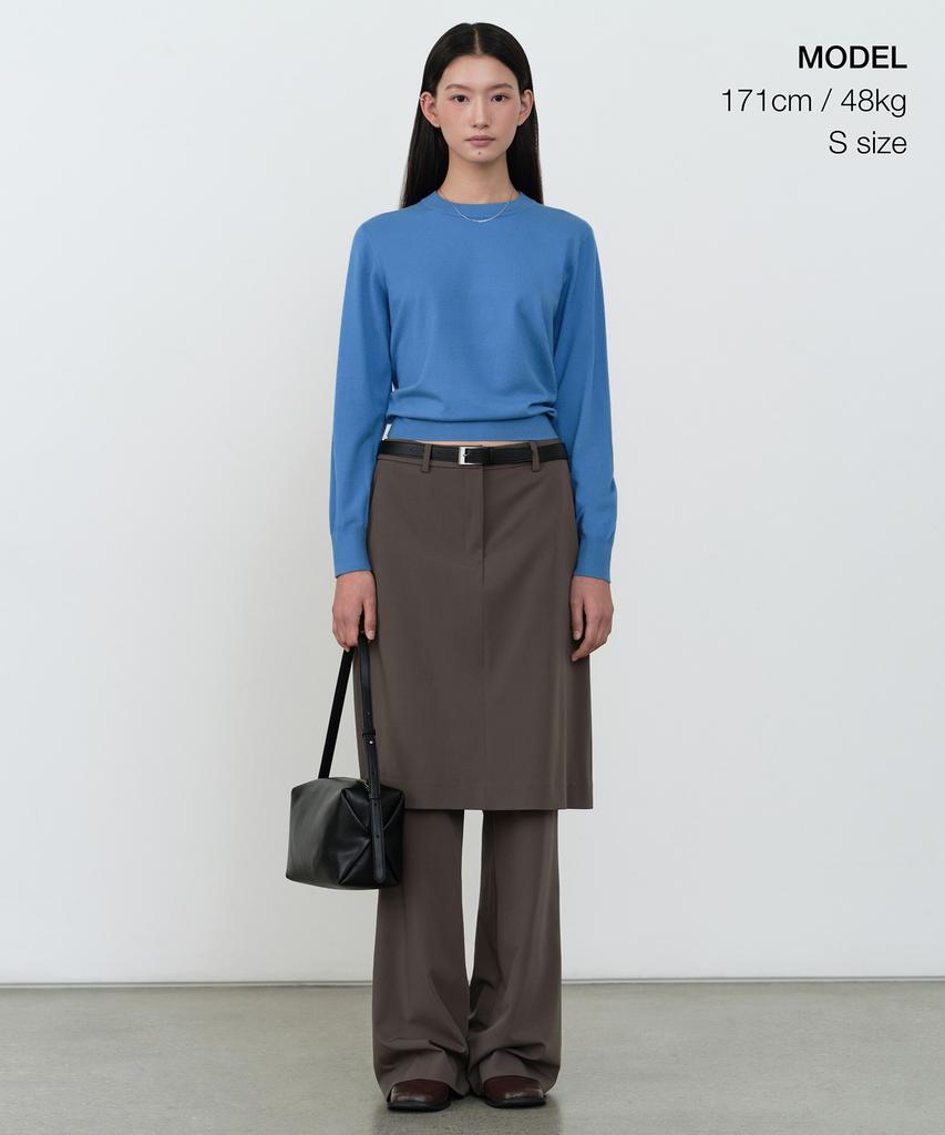 MUSINSA STANDARD WOMAN Women'S Essential Round Neck Knit [Blue]