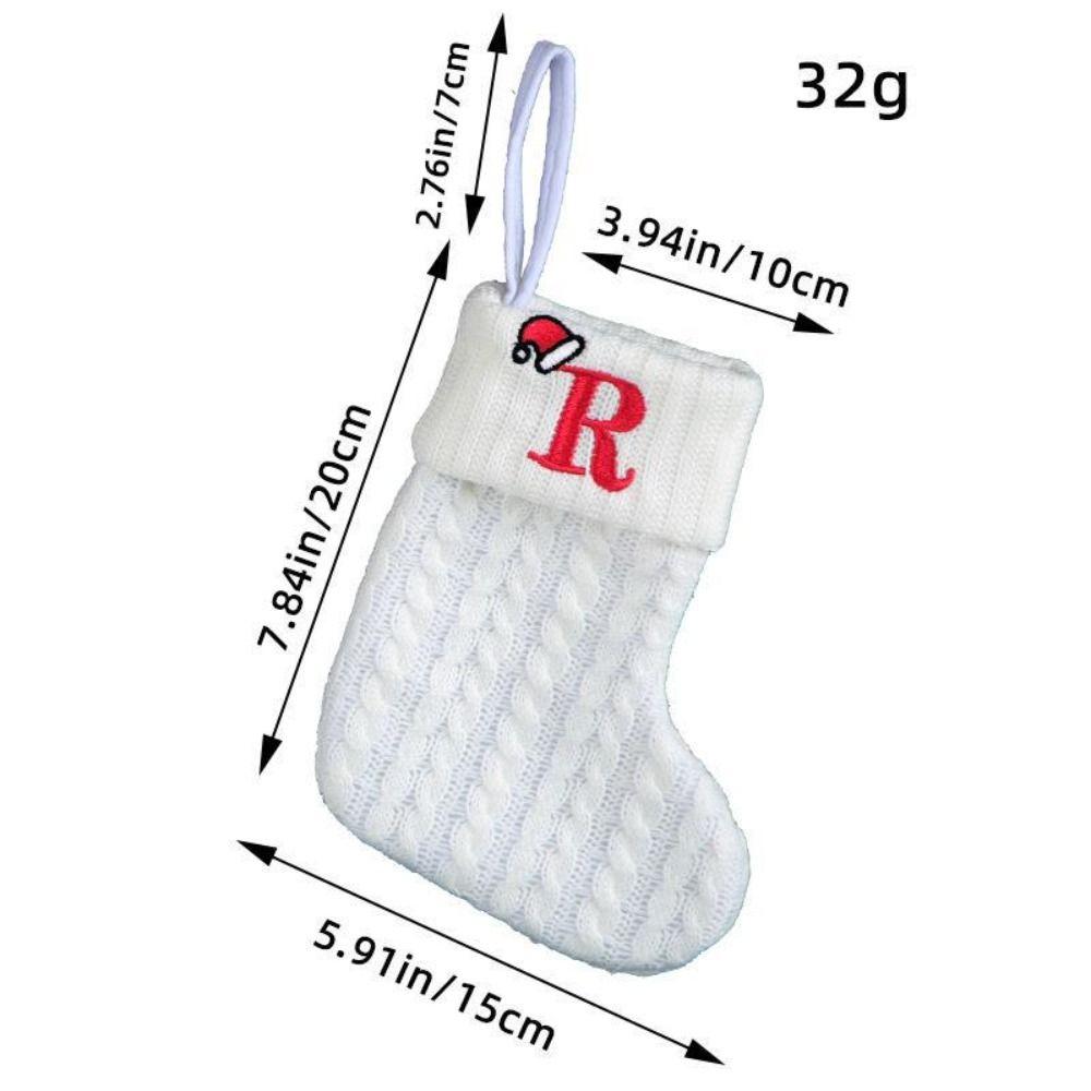 Embroidered Christmas Socks Alphabet Christmas Tree Pendant  Christmas Tree
