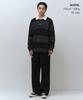 MUSINSA STANDARD Ribbed Stripe Rugby Knit [Black/Melange Grey]