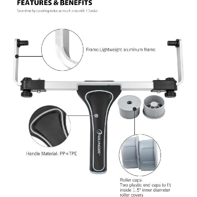 ROLLINGDOG 18 Inch Paint Roller - 18 Roller Frame,18 Paint Roller, Large Paint Roller from 12 Inch To 18 Inch
