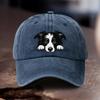 Verstellbarer Cowboyhut mit Border Collie Aufdruck Muster Unisex Outdoor Sport Stil ein Ideales Geschenk für Reise Camping und Hi
