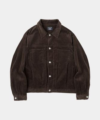 Lettercomo Soft Corduroy Trucker Jacket Dark Brown