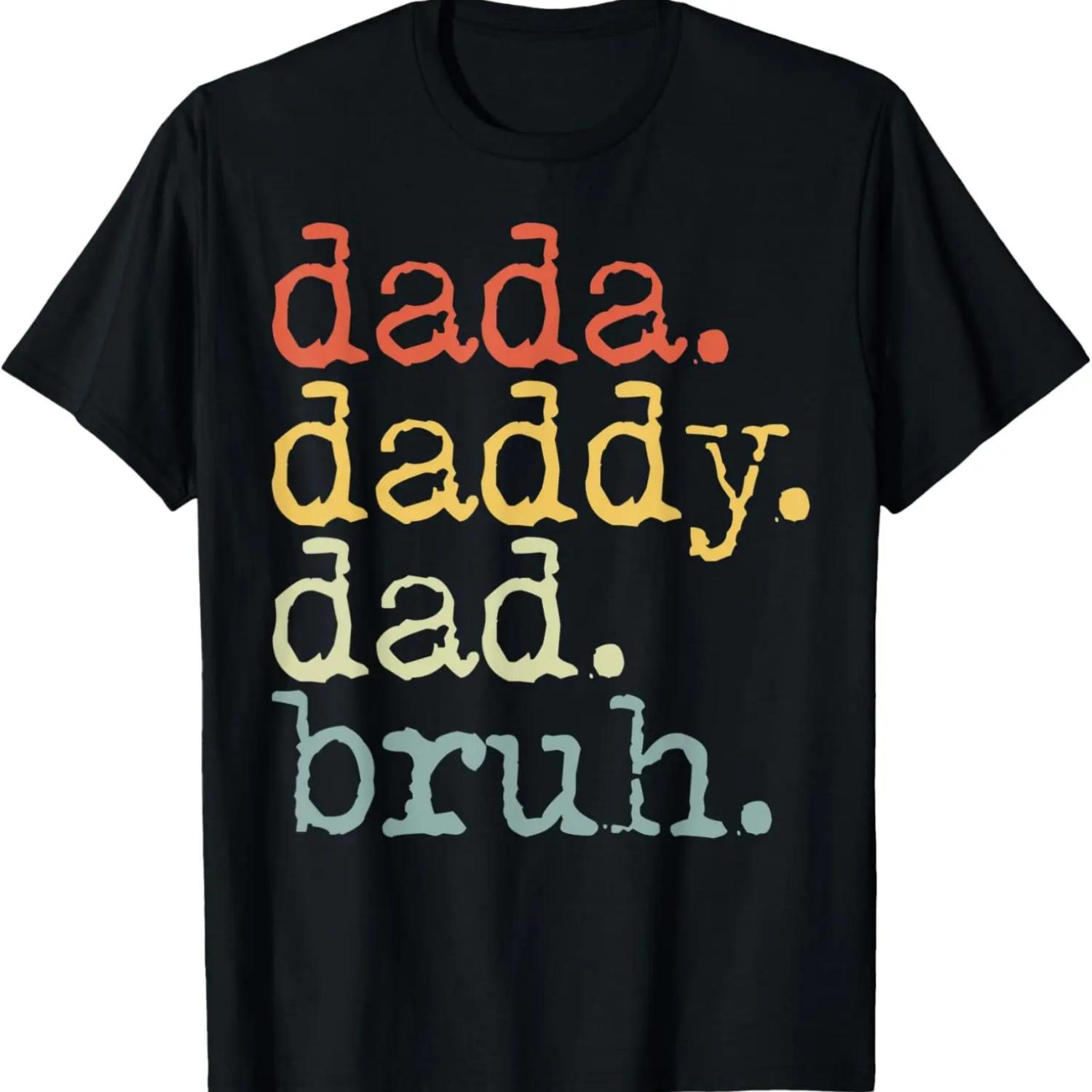 Мужская футболка с надписью Dada Daddy Dad Bruh на День отца, семейные парные подарки, смешная футболка XXXXXL чёрный