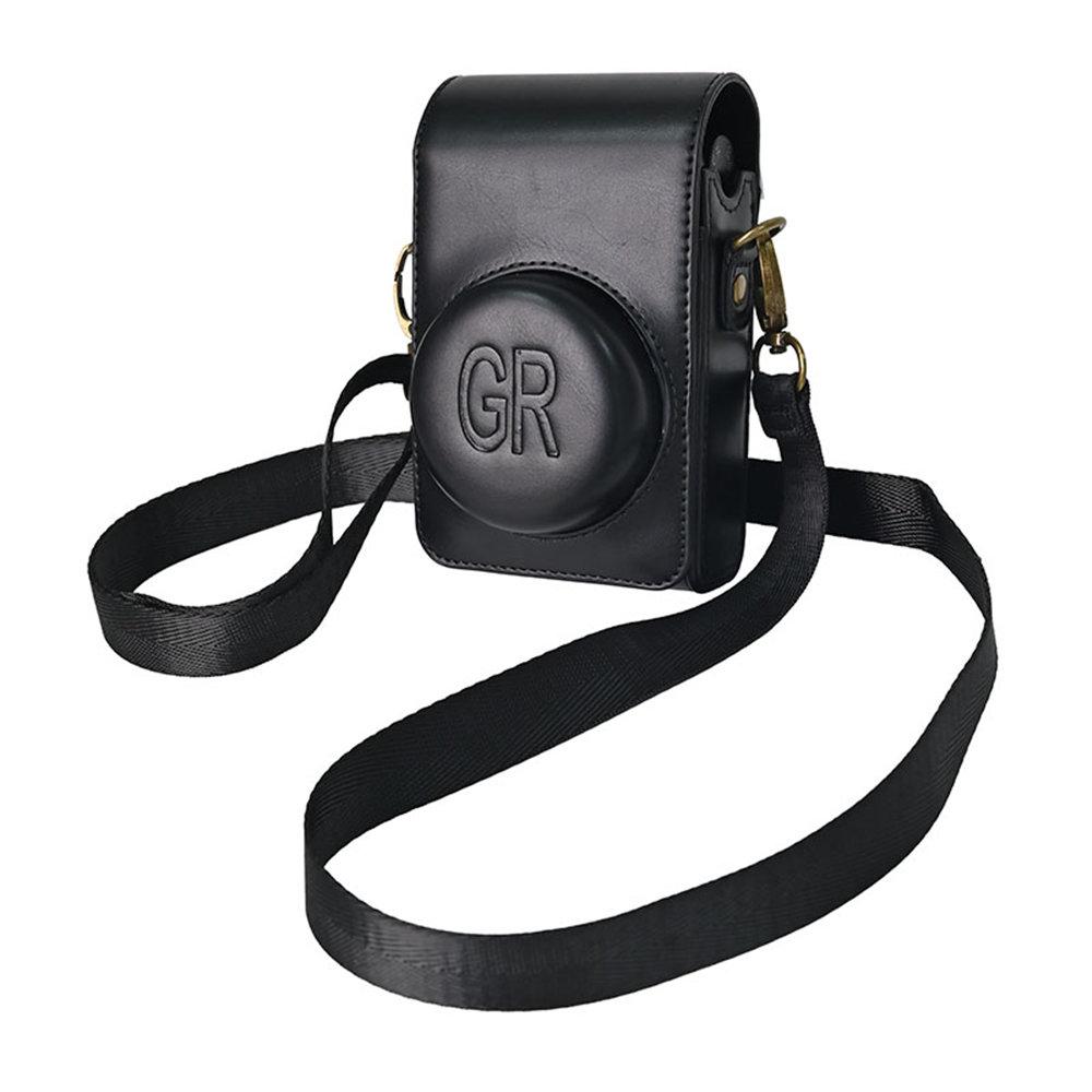

Сумка для камеры на все тело Чехол из ПУ кожи для Ricoh GR GRII GRIII GR GR2 GR3 Защитная крышка с плечевым ремнем чёрный