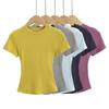 Pure Desire Women's Spicy Girl Round Neck Ribbed Summer T-Shirt