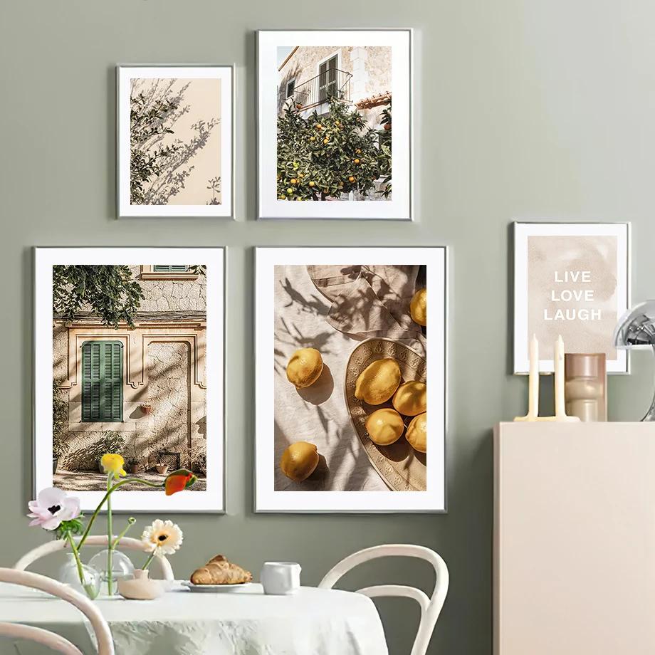 Lemons Olive Branch Mountain Village Leaf Wall Art Canvas  Nordic Posters PaintingAnd Prints Wall Pictures For Living Room Decor