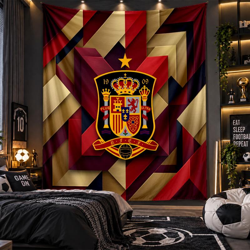 Wall Hanging Tapestry Spain Football Print Cloth for Living Room Bedroom Home Decor