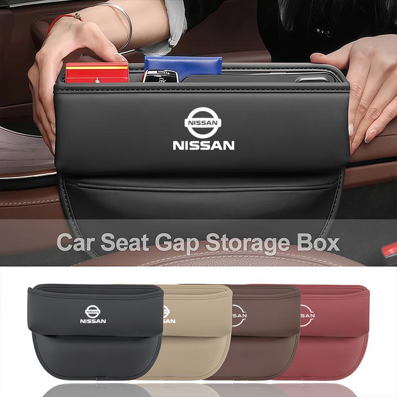 CBKSJY1 Leather Car Seat Gap Organizer Box Leak-proof Storage Bag For Nissan Sylphy N7 Teana Qashqai Note J10 J11 Navara Juke GTR Patrol