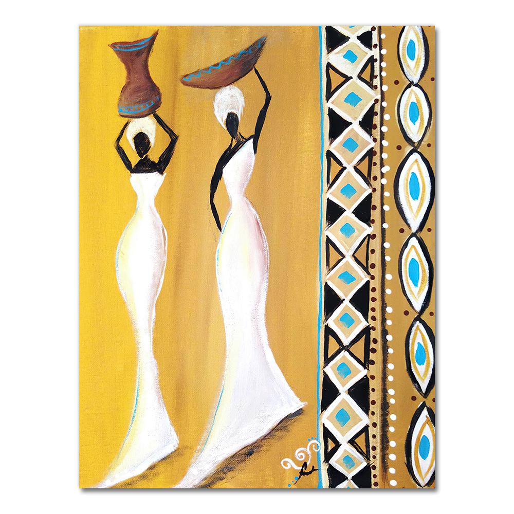 African Woman Classic Vintage Wall Art Canvas Painting Poster For Home Decor Posters And Prints Unframed Decorative Pictures