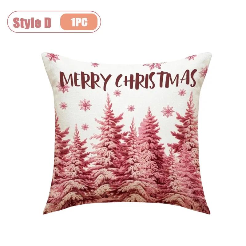 1-5PCS Festive Christmas Pillow Cover Decorative Cushion Case Holiday Sofa Accent Cover for Living Room Winter Party Home Decor