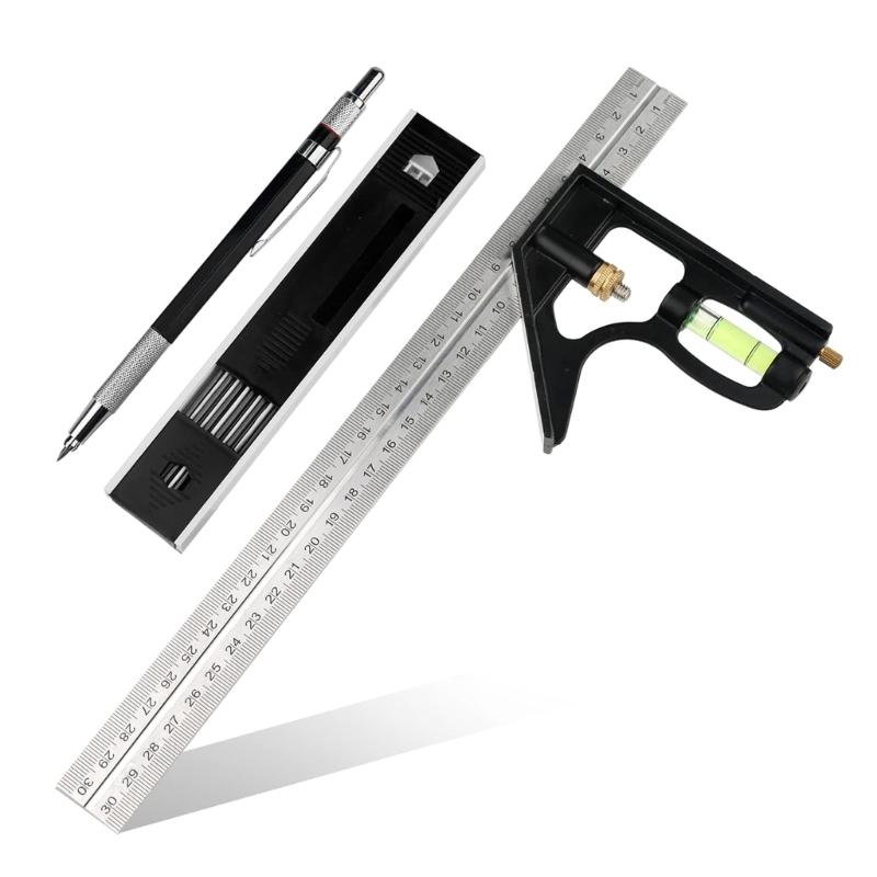 

Набор инструментов для деревообработки, набор комбинированных подвижных угольников, горизонтальный подвижный угольник с ручкой для деревообработки для измерения на столе