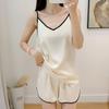 New sexy pajamas women's summer ice silk nightdress suspender shorts loungewear two-piece suit thin Internet celebrity live broadcast