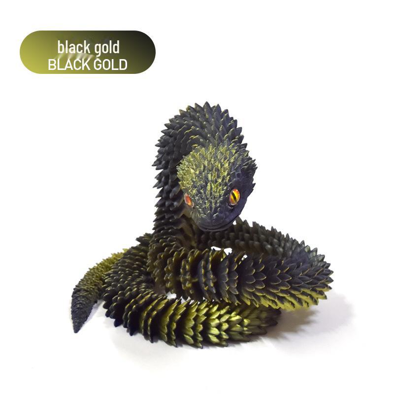 

3D-печатная подвижная игрушка-змея «Гадюка» — настольное украшение ручной работы