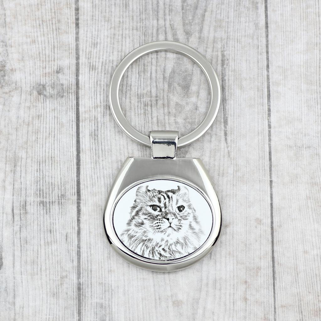 American Curl Cat - Keychain with a Cat, Keychain with a Print, Personalized Pendant from the Art-Dog Brand