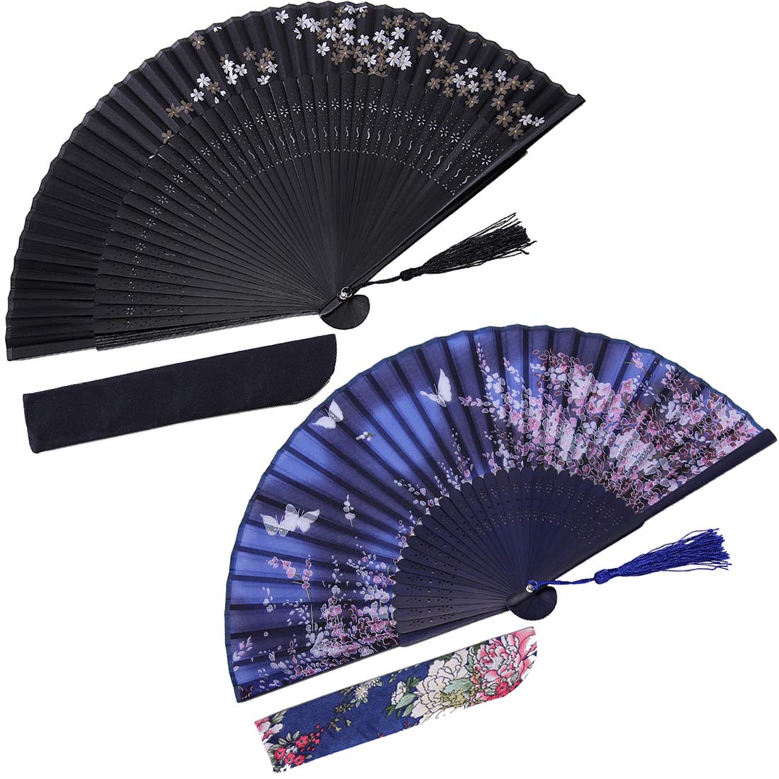 

Kusmy Silk Folding Japanese Heat Stylish Japanese Includes Fan Day Set Cherry Blossom Women s Fan, Style, Protection, Accessory, Bag, Mother s Gift,
