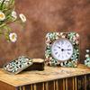Small Table Clock with Enamel Color Metal Clocks Quiet Timekeeping for Collectors Mantel Clock Home Decoration
